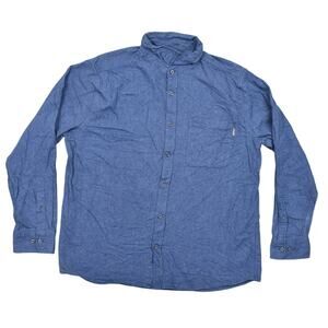 Eddie Bauer 2XL Blue Cotton Shirt, Long Sleeve, Long Sleeve Pocket